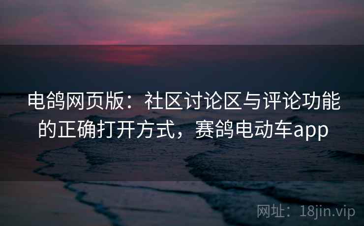 电鸽网页版：社区讨论区与评论功能的正确打开方式，赛鸽电动车app