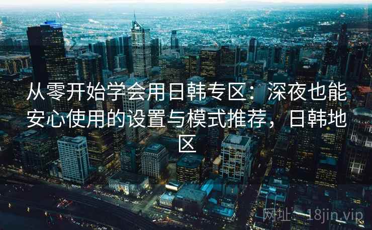 从零开始学会用日韩专区：深夜也能安心使用的设置与模式推荐，日韩地区