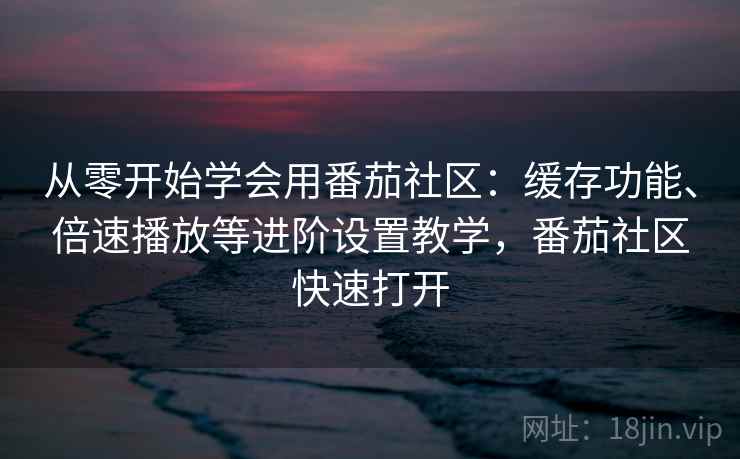 从零开始学会用番茄社区：缓存功能、倍速播放等进阶设置教学，番茄社区快速打开